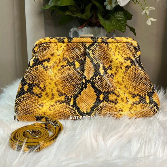 Balenciaga Python Effect Cloud Clutch With Extendable Strap - Picture 1 of 11